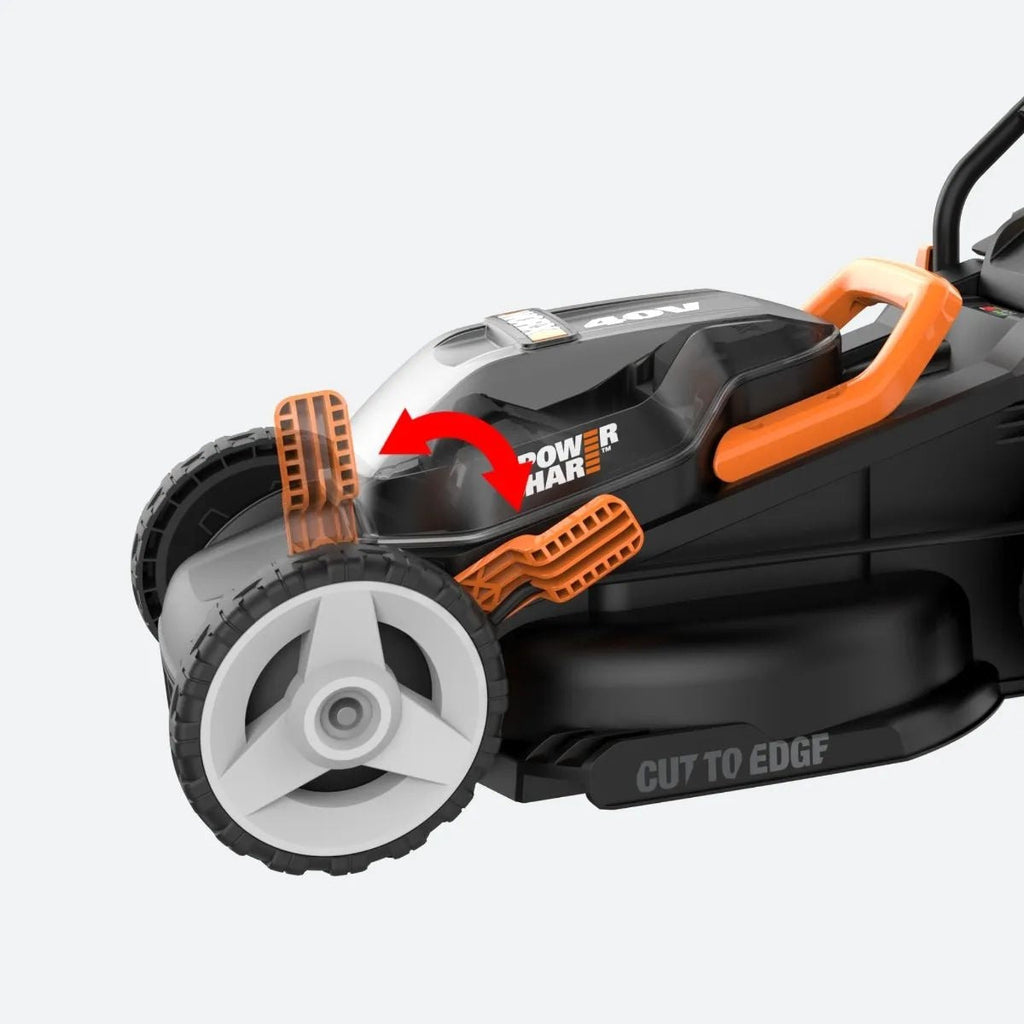 WORX WG779 40V Power Share Cordless Mulching Poly Lawn Mower, 14-in