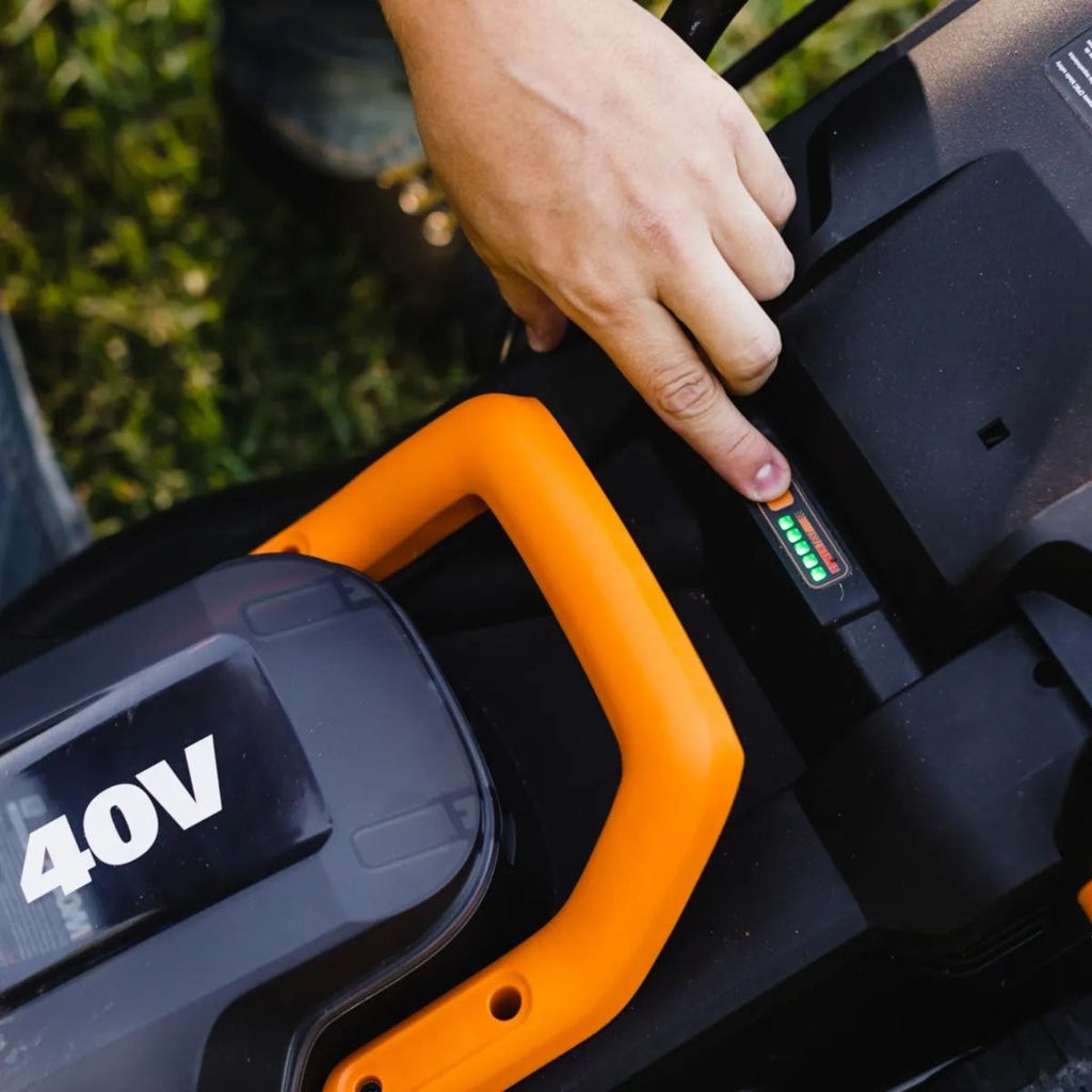 WORX WG779 40V Power Share Cordless Mulching Poly Lawn Mower, 14-in