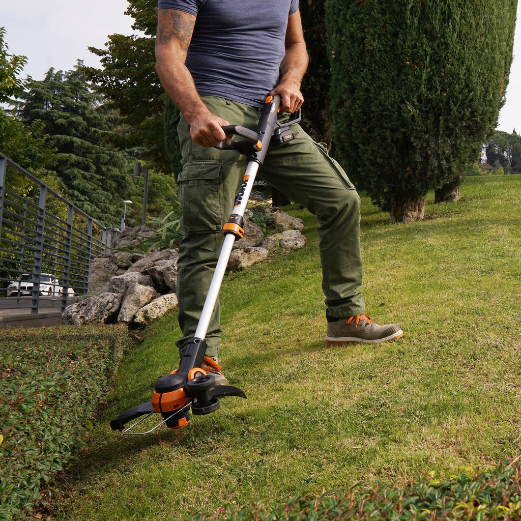 Worx WG934 Power Share 2x20V 2-in-1 Combo Kit, WG779 40V Cordless Mower, 14-in + WG163.9 20V Cordless Grass Trimmer/Edger, 12-in