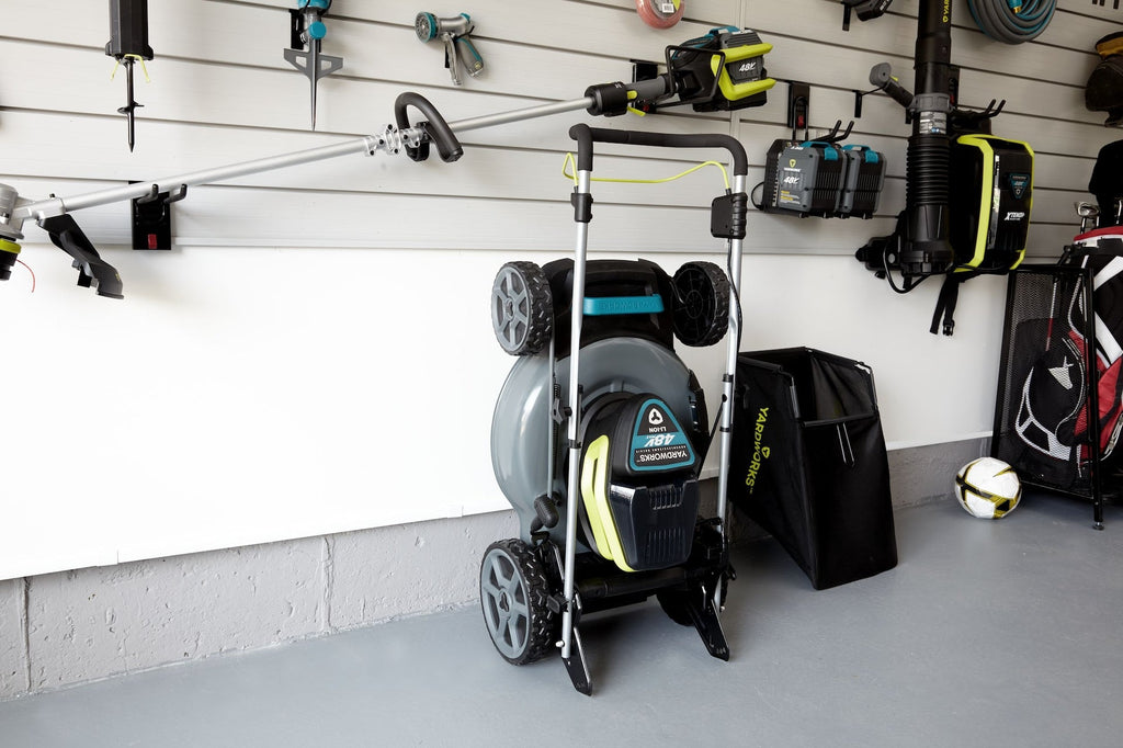 Yardworks 48V 3-in-1 Cordless Brushless Push Lawn Mower, 20-in with 5Ah Battery & Charger