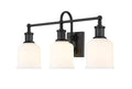 Z-Lite Bryant 3-Light Vanity Light, Black with Opal Shade