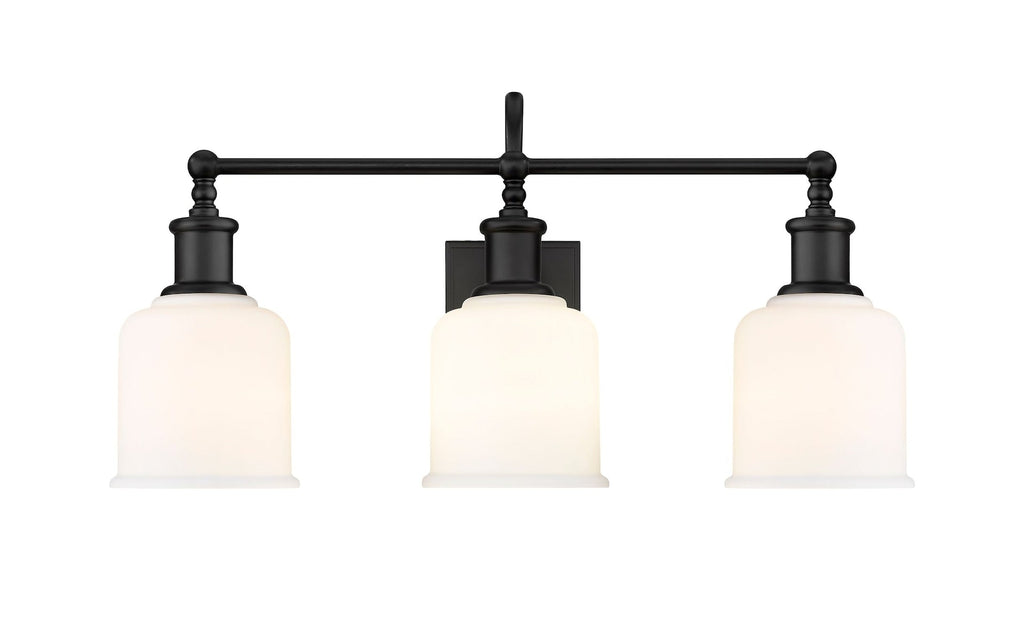 Z-Lite Bryant 3-Light Vanity Light, Black with Opal Shade