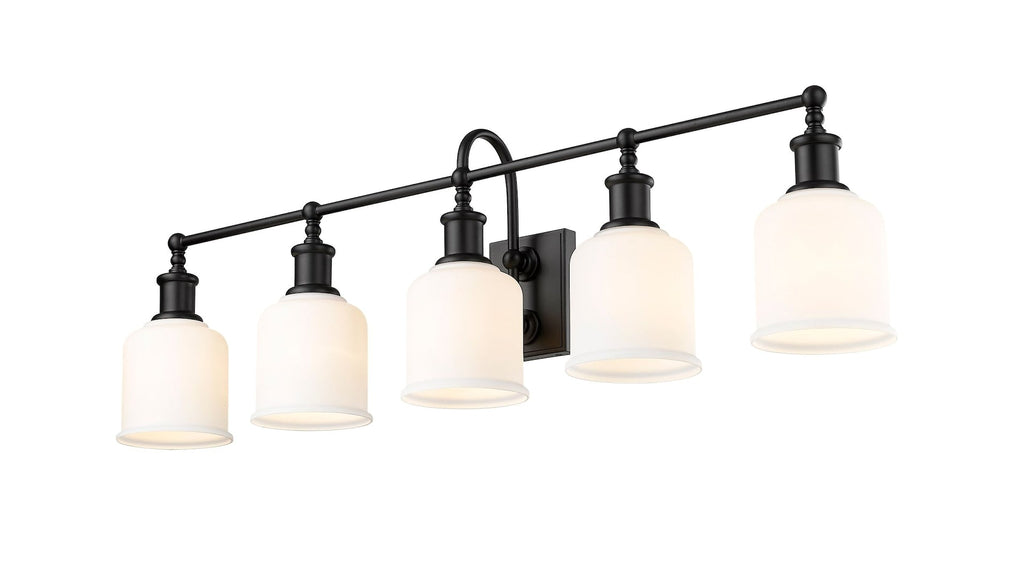 Z-Lite Bryant 5-Light Vanity Light, Black with Opal Shade